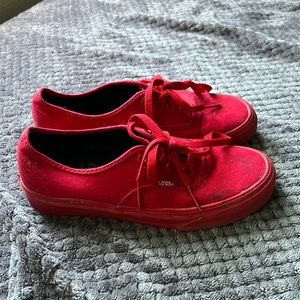 VANS red sneakers size 7